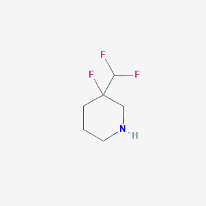 molecular formula C6H10F3N B12994489 3-(Difluoromethyl)-3-fluoropiperidine 