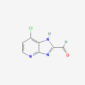 molecular formula C7H4ClN3O B12994496 7-Chloro-3H-imidazo[4,5-b]pyridine-2-carbaldehyde 