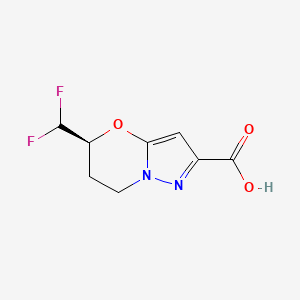 molecular formula C8H8F2N2O3 B12994535 (S)-5-(Difluoromethyl)-6,7-dihydro-5H-pyrazolo[5,1-b][1,3]oxazine-2-carboxylic acid 