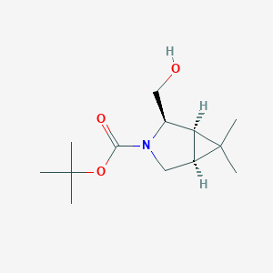 molecular formula C13H23NO3 B12994557 tert-Butyl (1R,2R,5S)-2-(hydroxymethyl)-6,6-dimethyl-3-azabicyclo[3.1.0]hexane-3-carboxylate 