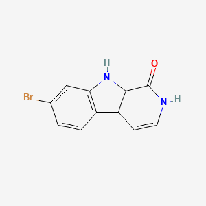 molecular formula C11H9BrN2O B12994588 7-Bromo-2,4a,9,9a-tetrahydro-1H-pyrido[3,4-b]indol-1-one 