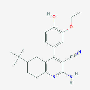 2-Amino-6-(tert-butyl)-4-(3-ethoxy-4-hydroxyphenyl)-5,6,7,8-tetrahydroquinoline-3-carbonitrile