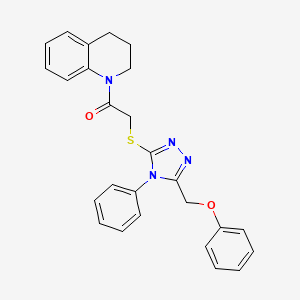 1-(3,4-Dihydroquinolin-1(2H)-yl)-2-((5-(phenoxymethyl)-4-phenyl-4H-1,2,4-triazol-3-yl)thio)ethanone