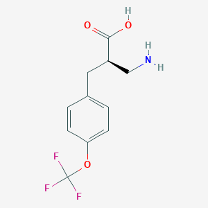 molecular formula C11H12F3NO3 B12994705 (R)-3-Amino-2-(4-(trifluoromethoxy)benzyl)propanoic acid 