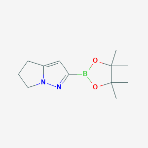 molecular formula C12H19BN2O2 B12994744 2-(4,4,5,5-Tetramethyl-1,3,2-dioxaborolan-2-yl)-5,6-dihydro-4H-pyrrolo[1,2-b]pyrazole 