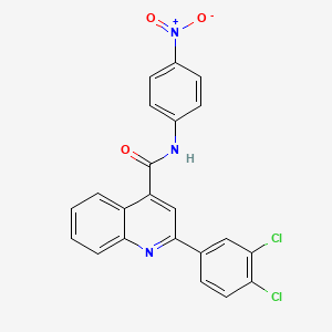 molecular formula C22H13Cl2N3O3 B12994748 2-(3,4-dichlorophenyl)-N-(4-nitrophenyl)quinoline-4-carboxamide 