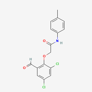 molecular formula C16H13Cl2NO3 B12994758 2-(2,4-Dichloro-6-formylphenoxy)-N-(p-tolyl)acetamide 