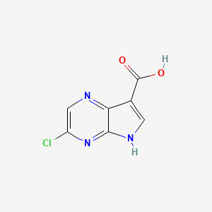 molecular formula C7H4ClN3O2 B12994801 3-Chloro-5H-pyrrolo[2,3-b]pyrazine-7-carboxylic acid 