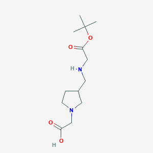 molecular formula C13H24N2O4 B12994818 2-(3-(((2-(tert-Butoxy)-2-oxoethyl)amino)methyl)pyrrolidin-1-yl)aceticacid 