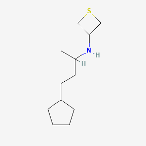 molecular formula C12H23NS B12994823 N-(4-Cyclopentylbutan-2-yl)thietan-3-amine 