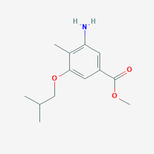 molecular formula C13H19NO3 B12994848 Methyl 3-amino-5-isobutoxy-4-methylbenzoate 