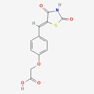 molecular formula C12H9NO5S B1299485 2-[4-[(Z)-(2,4-二氧代-1,3-噻唑烷-5-亚甲基)甲基]苯氧基]乙酸 CAS No. 123021-85-2