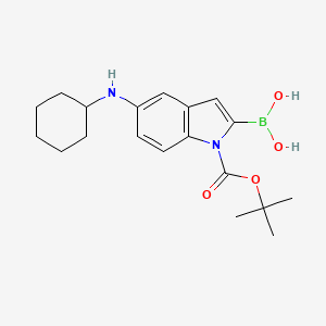 1H-Indole-1-carboxylic acid, 2-borono-5-(cyclohexylamino)-, 1-(1,1-dimethylethyl) ester