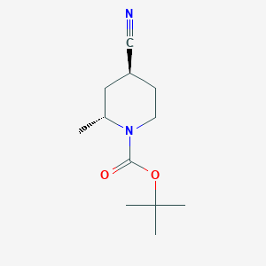 molecular formula C12H20N2O2 B12994864 Rel-tert-butyl (2R,4S)-4-cyano-2-methylpiperidine-1-carboxylate 