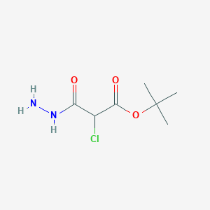 molecular formula C7H13ClN2O3 B12994870 tert-Butyl 2-chloro-3-hydrazinyl-3-oxopropanoate 