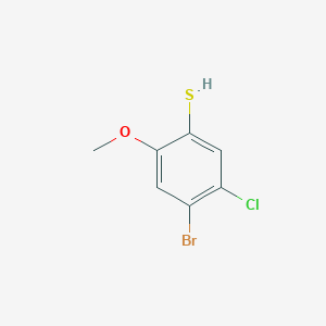 molecular formula C7H6BrClOS B12994877 4-Bromo-5-chloro-2-methoxybenzenethiol 