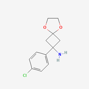 2-(4-Chlorophenyl)-5,8-dioxaspiro[3.4]octan-2-amine