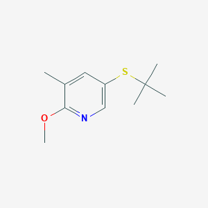 molecular formula C11H17NOS B12994914 5-(tert-Butylthio)-2-methoxy-3-methylpyridine 