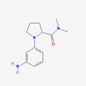 molecular formula C13H19N3O B12994932 1-(3-aminophenyl)-N,N-dimethylpyrrolidine-2-carboxamide 