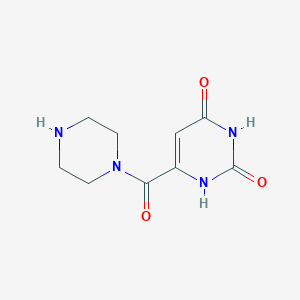 molecular formula C9H12N4O3 B12994935 6-(Piperazine-1-carbonyl)pyrimidine-2,4(1H,3H)-dione 