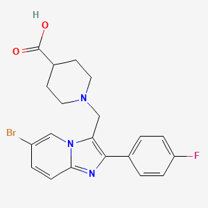 1-((6-Bromo-2-(4-fluorophenyl)imidazo[1,2-a]pyridin-3-yl)methyl)piperidine-4-carboxylic acid