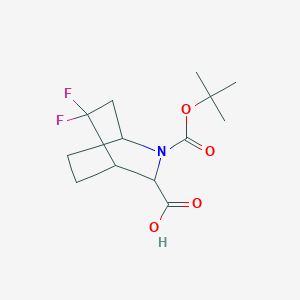 molecular formula C13H19F2NO4 B12994990 Azabicyclo[2.2.2]octane-3-carboxylic acid 