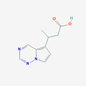 molecular formula C10H11N3O2 B12995009 3-(Pyrrolo[2,1-f][1,2,4]triazin-5-yl)butanoic acid 