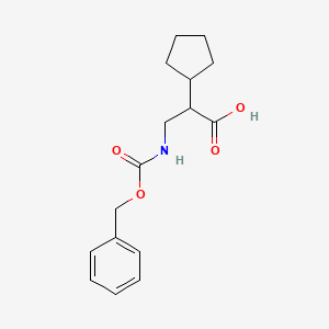 molecular formula C16H21NO4 B12995044 3-Cbz-Amino-2-cyclopentyl-propionic acid 