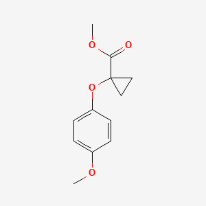 molecular formula C12H14O4 B12995048 Methyl 1-(4-methoxyphenoxy)cyclopropanecarboxylate 