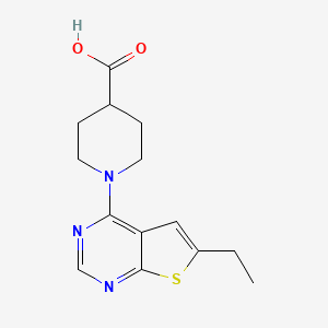 molecular formula C14H17N3O2S B1299506 1-(6-乙基-噻吩并[2,3-d]嘧啶-4-基)-哌啶-4-甲酸 CAS No. 842971-64-6