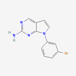 molecular formula C12H9BrN4 B12995072 7-(3-Bromophenyl)-7H-pyrrolo[2,3-d]pyrimidin-2-amine 