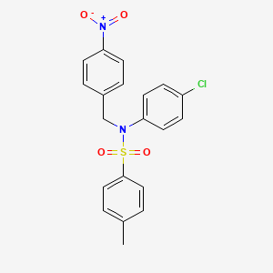 molecular formula C20H17ClN2O4S B12995075 N-(4-Chlorophenyl)-4-methyl-N-(4-nitrobenzyl)benzenesulfonamide 