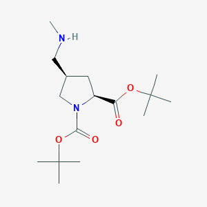 molecular formula C16H30N2O4 B12995091 Di-tert-butyl (2S,4R)-4-((methylamino)methyl)pyrrolidine-1,2-dicarboxylate 