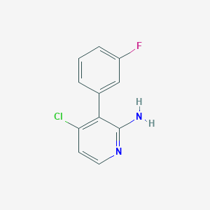 molecular formula C11H8ClFN2 B12995103 4-Chloro-3-(3-fluorophenyl)pyridin-2-amine 