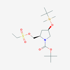 tert-Butyl (2R,4R)-4-((tert-butyldimethylsilyl)oxy)-2-(((ethylsulfonyl)oxy)methyl)pyrrolidine-1-carboxylate