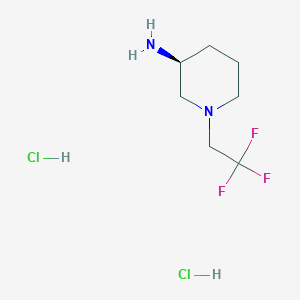 molecular formula C7H15Cl2F3N2 B12995169 (3S)-1-(2,2,2-trifluoroethyl)piperidin-3-amine dihydrochloride 