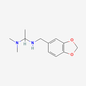 molecular formula C12H18N2O2 B12995172 N-(Benzo[d][1,3]dioxol-5-ylmethyl)-N,N-dimethylethane-1,1-diamine 