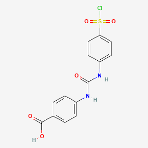 4-(3-(4-(Chlorosulfonyl)phenyl)ureido)benzoic acid