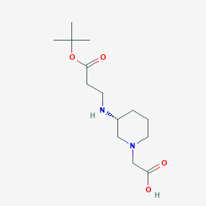 molecular formula C14H26N2O4 B12995204 (R)-2-(3-((3-(tert-Butoxy)-3-oxopropyl)amino)piperidin-1-yl)aceticacid 