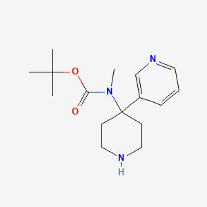 molecular formula C16H25N3O2 B12995222 tert-Butyl methyl(4-(pyridin-3-yl)piperidin-4-yl)carbamate 