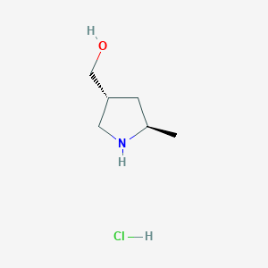 molecular formula C6H14ClNO B12995235 Rel-((3R,5R)-5-methylpyrrolidin-3-yl)methanol hydrochloride 