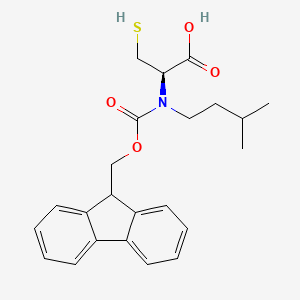 molecular formula C23H27NO4S B12995250 N-(((9H-Fluoren-9-yl)methoxy)carbonyl)-N-isopentyl-L-cysteine 