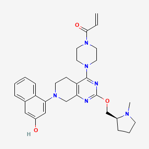 molecular formula C30H36N6O3 B12995252 (S)-1-(4-(7-(3-Hydroxynaphthalen-1-yl)-2-((1-methylpyrrolidin-2-yl)methoxy)-5,6,7,8-tetrahydropyrido[3,4-d]pyrimidin-4-yl)piperazin-1-yl)prop-2-en-1-one 