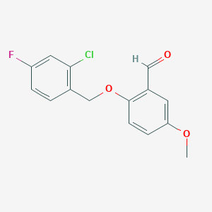 2-((2-Chloro-4-fluorobenzyl)oxy)-5-methoxybenzaldehyde