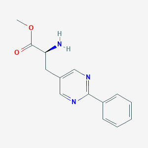 molecular formula C14H15N3O2 B12995285 Methyl (S)-2-amino-3-(2-phenylpyrimidin-5-yl)propanoate 