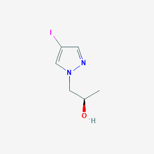 molecular formula C6H9IN2O B12995295 (R)-1-(4-Iodo-1H-pyrazol-1-yl)propan-2-ol 