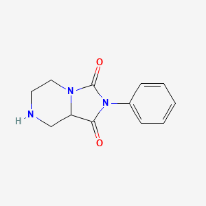 molecular formula C12H13N3O2 B12995311 2-Phenyltetrahydroimidazo[1,5-a]pyrazine-1,3(2H,5H)-dione 