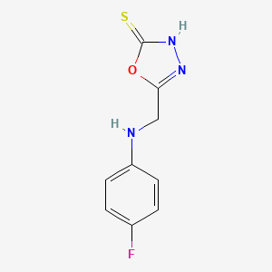 B1299532 5-[(4-Fluoro-phenylamino)-methyl]-[1,3,4]oxadiazole-2-thiol CAS No. 436095-85-1