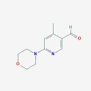 molecular formula C11H14N2O2 B12995369 4-Methyl-6-morpholinonicotinaldehyde 