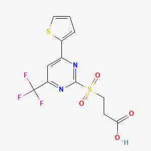 B1299539 3-(4-Thiophen-2-yl-6-trifluoromethyl-pyrimidine-2-sulfonyl)-propionic acid CAS No. 436088-50-5